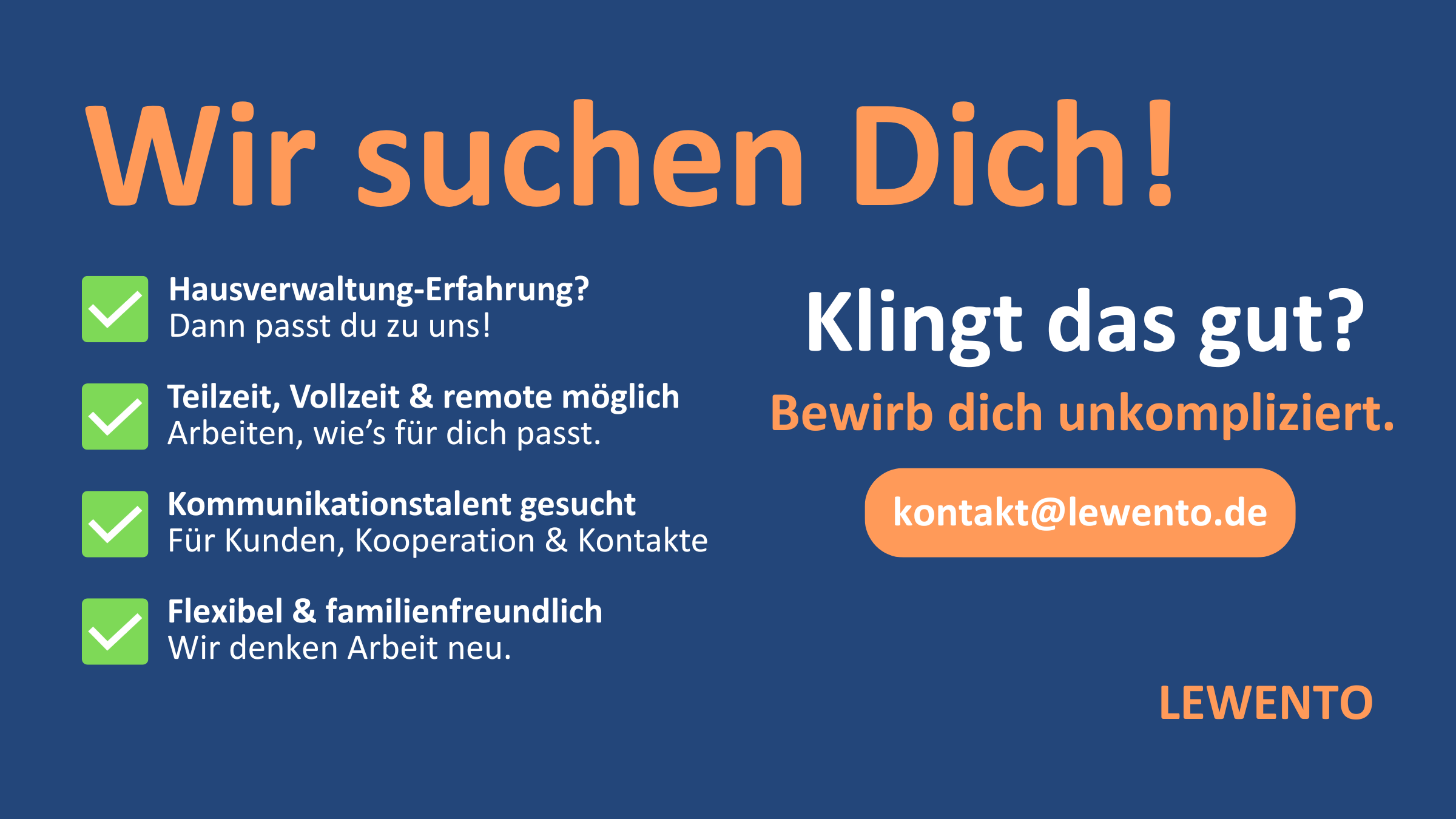 Wir suchen Dich! Werde Teil unseres Teams!