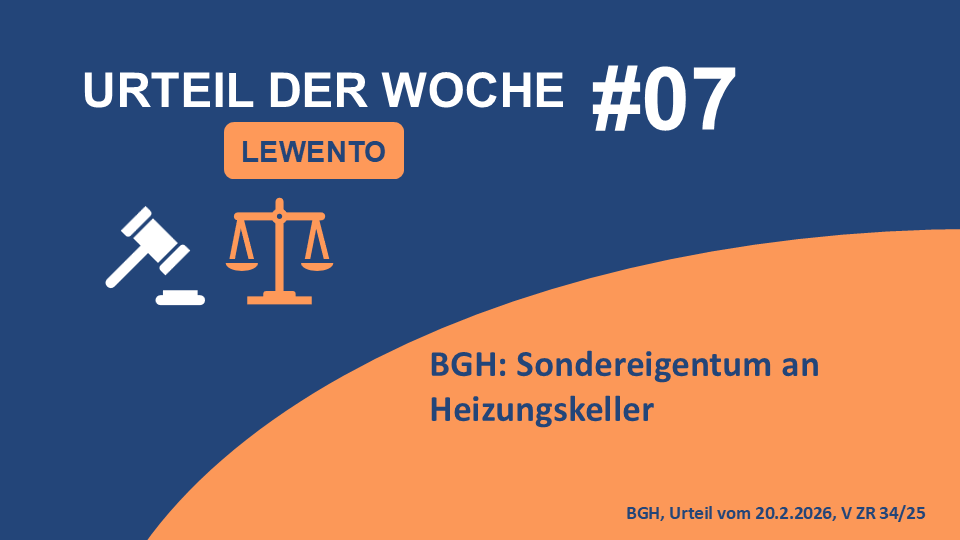 Urteil der Woche: Heizungskeller kann trotz Gemeinschaftsanlage im Sondereigentum stehen