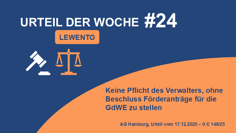 Urteil der Woche: Muss der Verwalter Förderanträge stellen – auch ohne Beschluss?