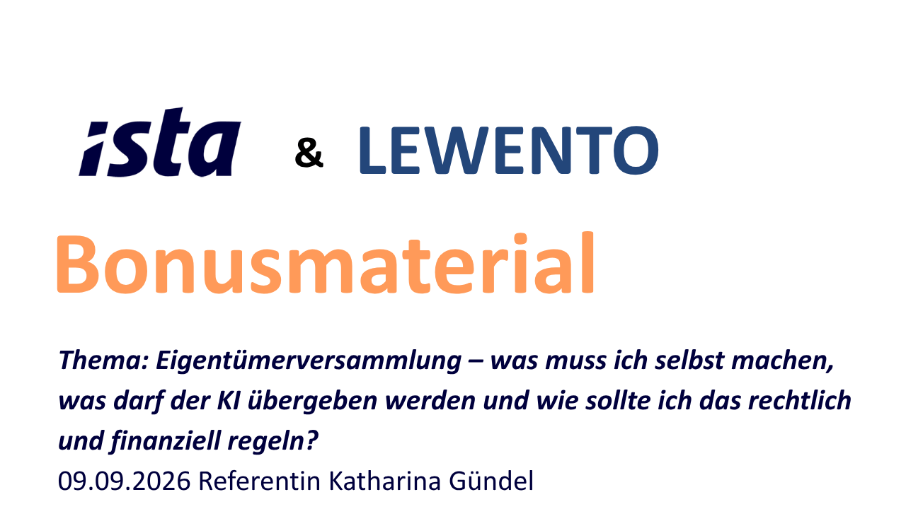 Bonusmaterial – "Zukunftssicher verwalten" 09.09.2026